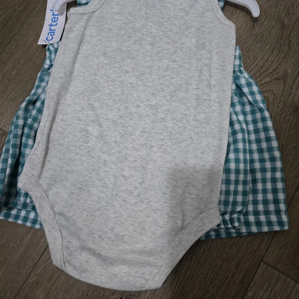 Carter's Turquoise Gingham Baby Dress & Bodysuit